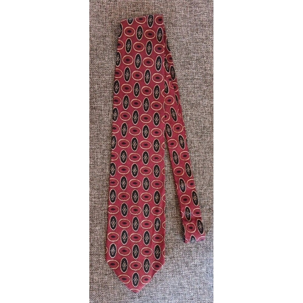 Tie 70s 80s 90s Y2K New Vintage Stock Mens Claudio Gatti Red Black Beige 65 Inch